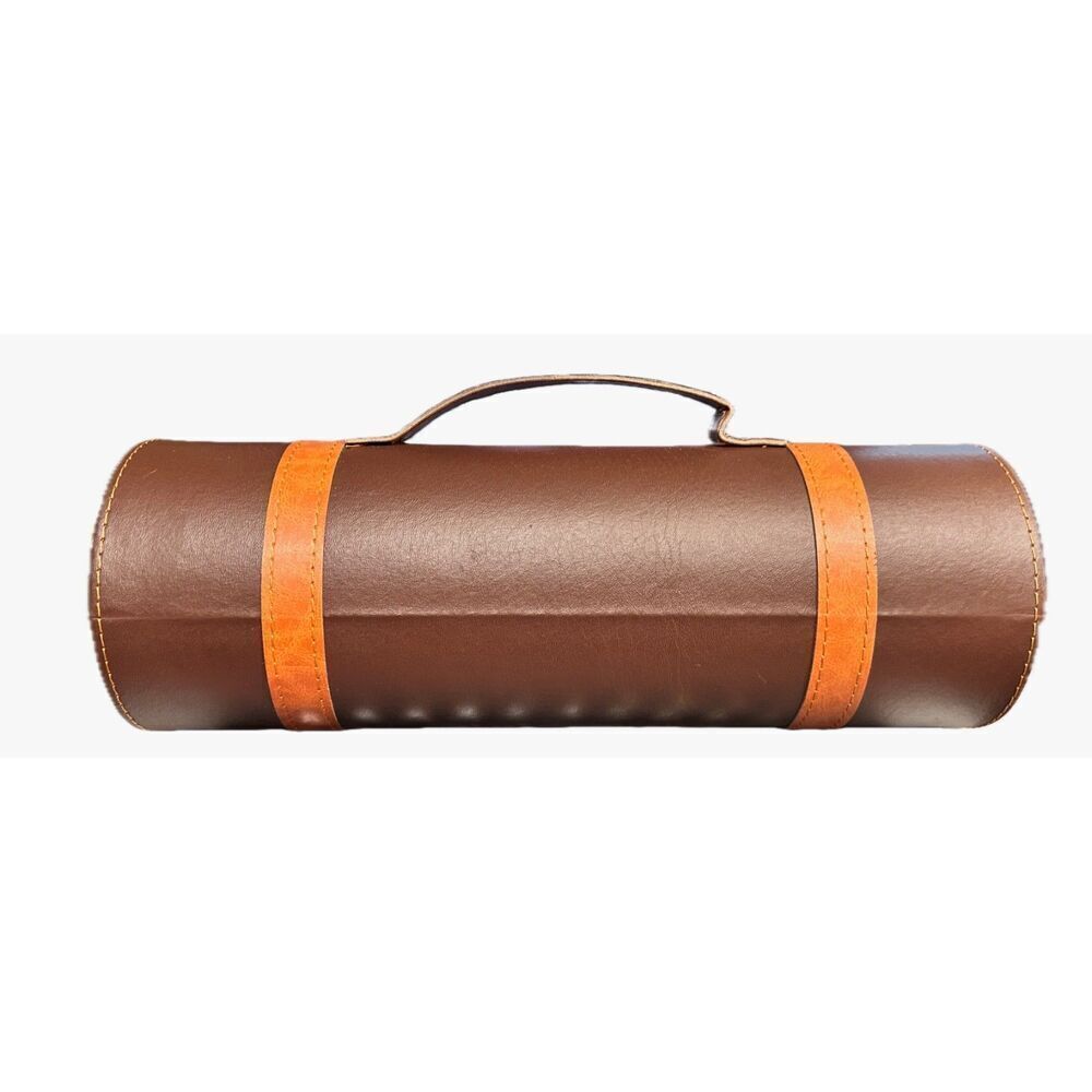 Vintage Circular Carrying Case - Strap inside to secure bottles of alcohol EUC!